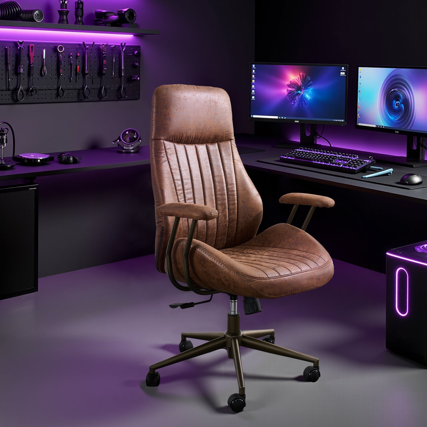 Toject Ergonomic Office Chair, High Back Office Task Chair, Executive Office Chair, Suede Leather