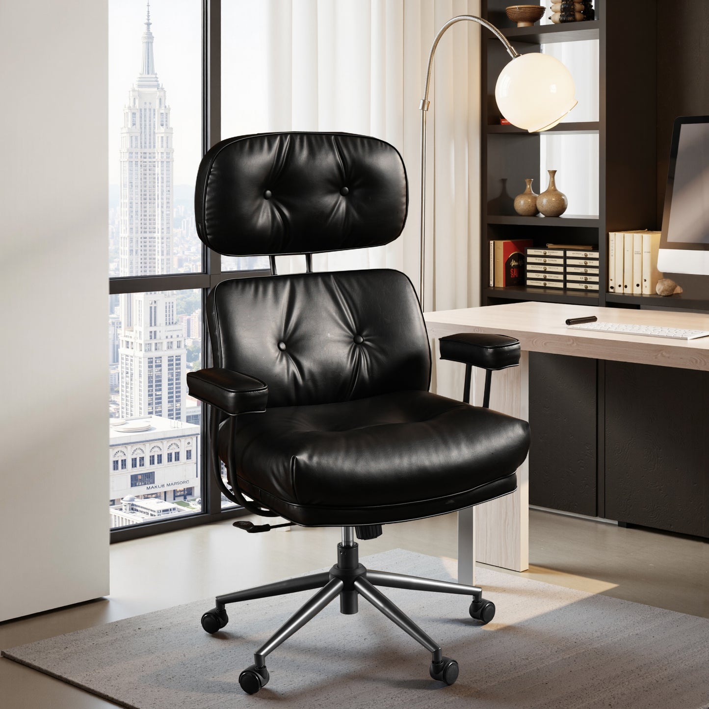 Toject Ergonomic Office Chair, High Back Office Task Chair, Executive Office Chair, Suede Leather