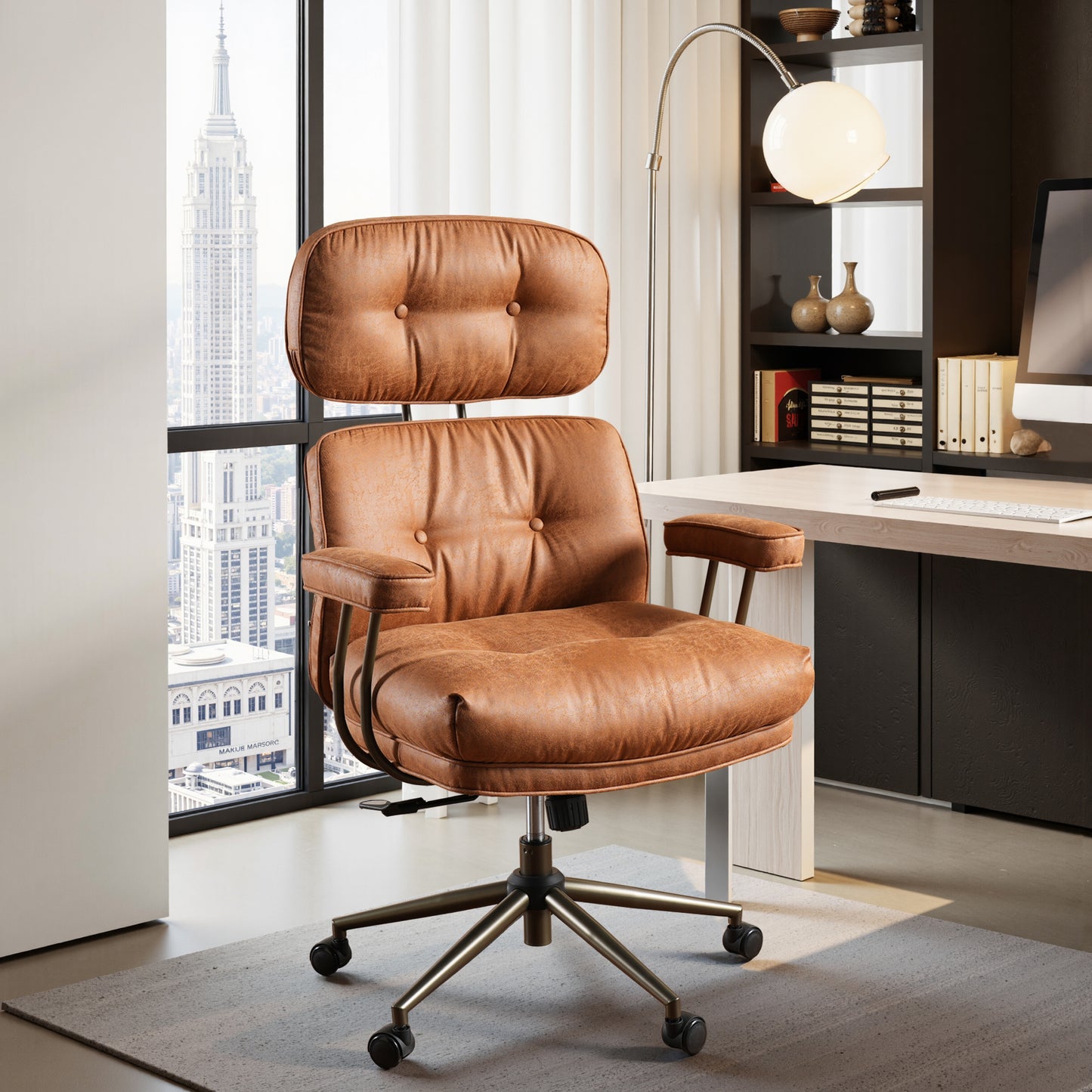 Toject Ergonomic Office Chair, High Back Office Task Chair, Executive Office Chair, Suede Leather