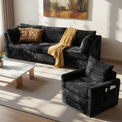 Toject Modular Sectional Sofa, Cloud Couch with Swivel Chairs for Living Room