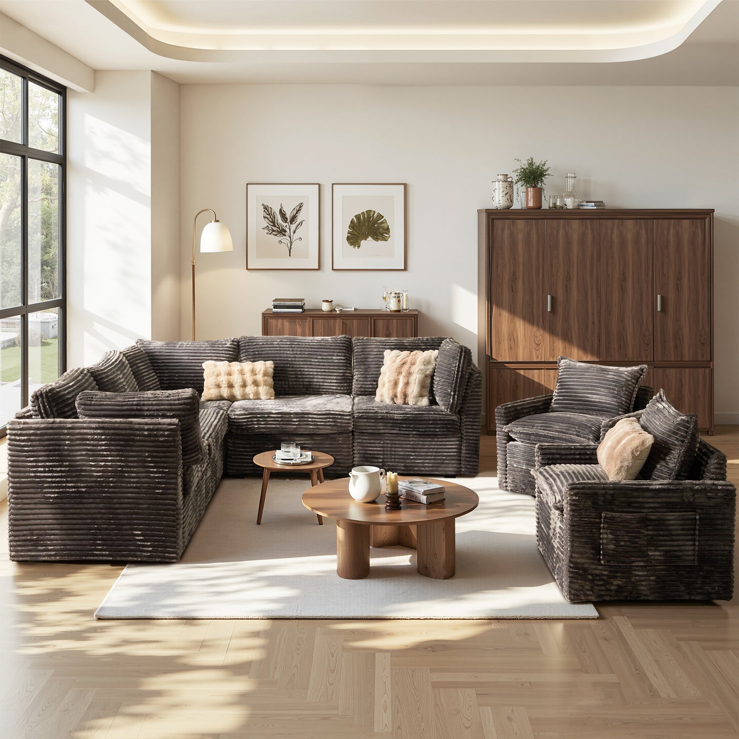 Toject Modular Sectional Sofa, Cloud Couch with Swivel Chairs for Living Room