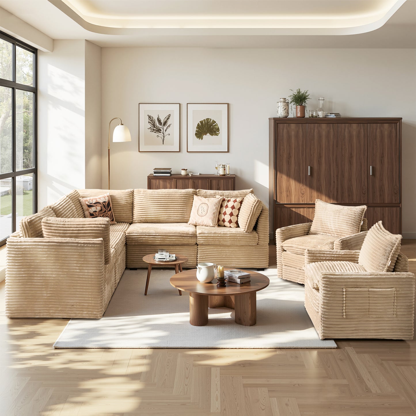 Toject Modular Sectional Sofa, Cloud Couch with Swivel Chairs for Living Room