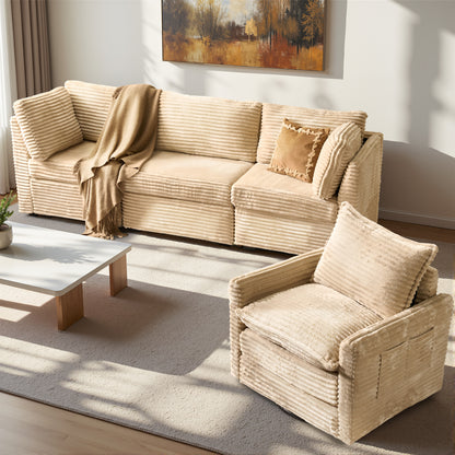 Toject Modular Sectional Sofa, Cloud Couch with Swivel Chairs for Living Room