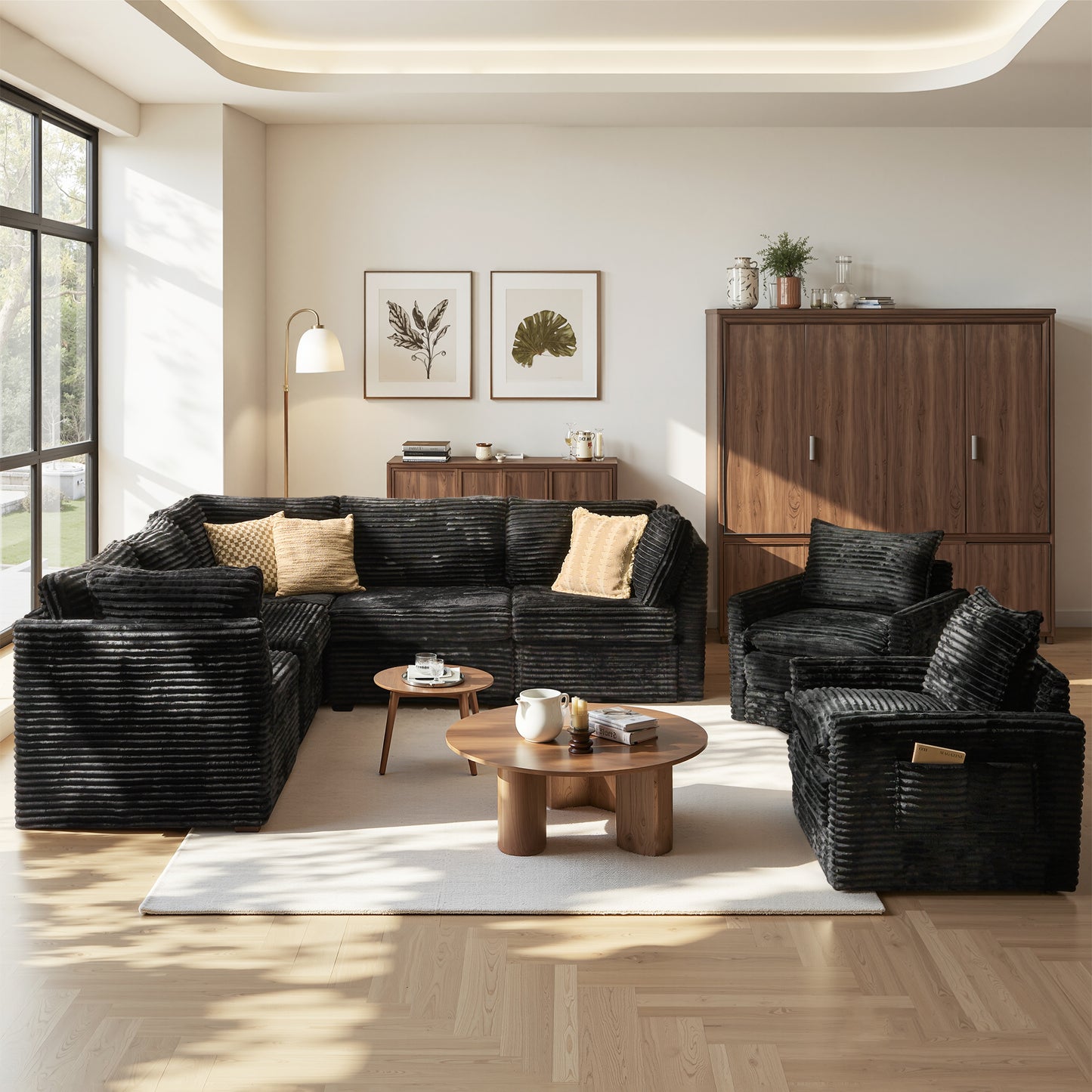 Toject Modular Sectional Sofa, Cloud Couch with Swivel Chairs for Living Room