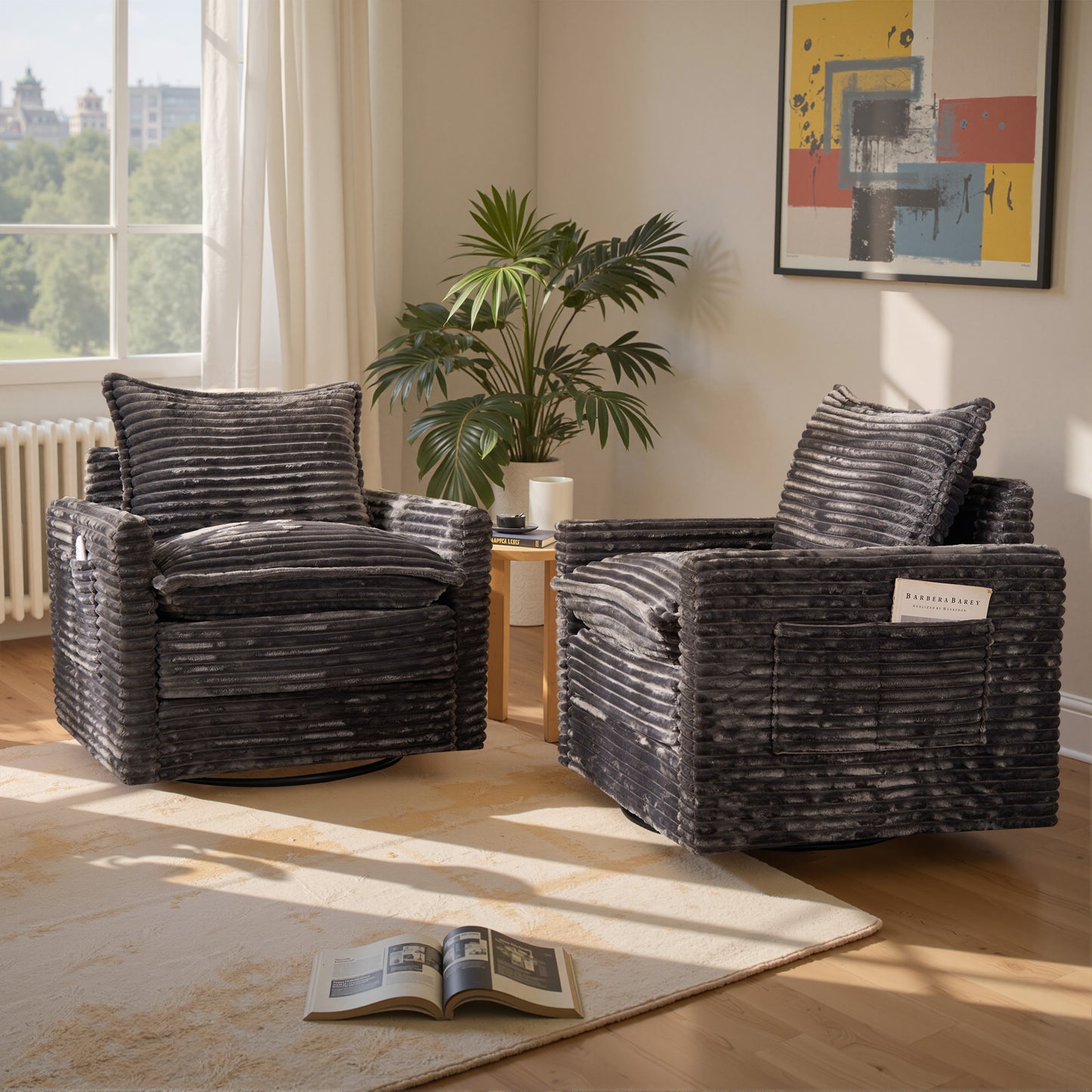 Toject Modular Sectional Sofa, Cloud Couch with Swivel Chairs for Living Room