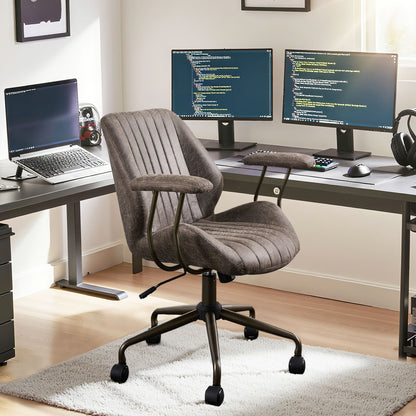 Toject Ergonomic Office Chair, High Back Office Task Chair, Executive Office Chair, Suede Leather