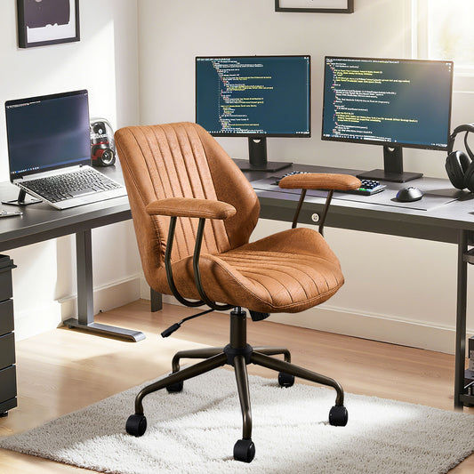 Toject Ergonomic Office Chair, High Back Office Task Chair, Executive Office Chair, Suede Leather