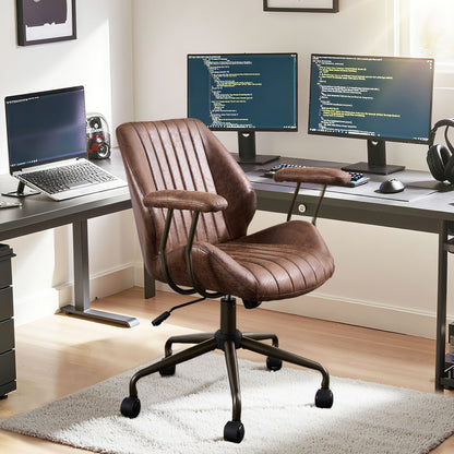 Toject Ergonomic Office Chair, High Back Office Task Chair, Executive Office Chair, Suede Leather
