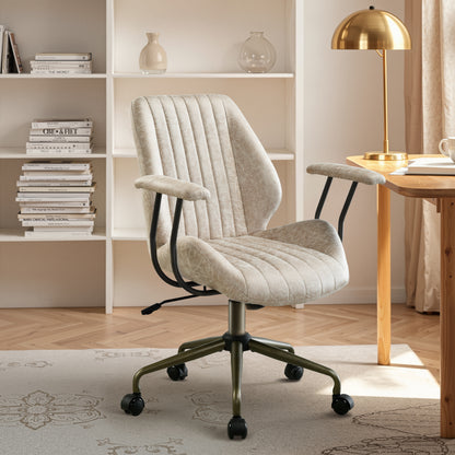Toject Ergonomic Office Chair, High Back Big Comfy Home Office Chair with Lumbar Support, Mid-Century Modern Computer Executive Office Chair