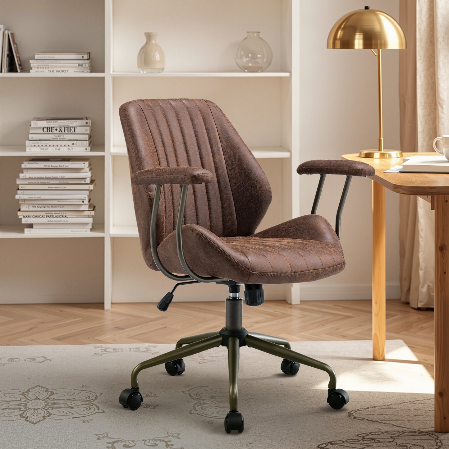 Toject Ergonomic Office Chair, High Back Big Comfy Home Office Chair with Lumbar Support, Mid-Century Modern Computer Executive Office Chair