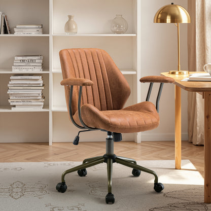 Toject Ergonomic Office Chair, High Back Big Comfy Home Office Chair with Lumbar Support, Mid-Century Modern Computer Executive Office Chair
