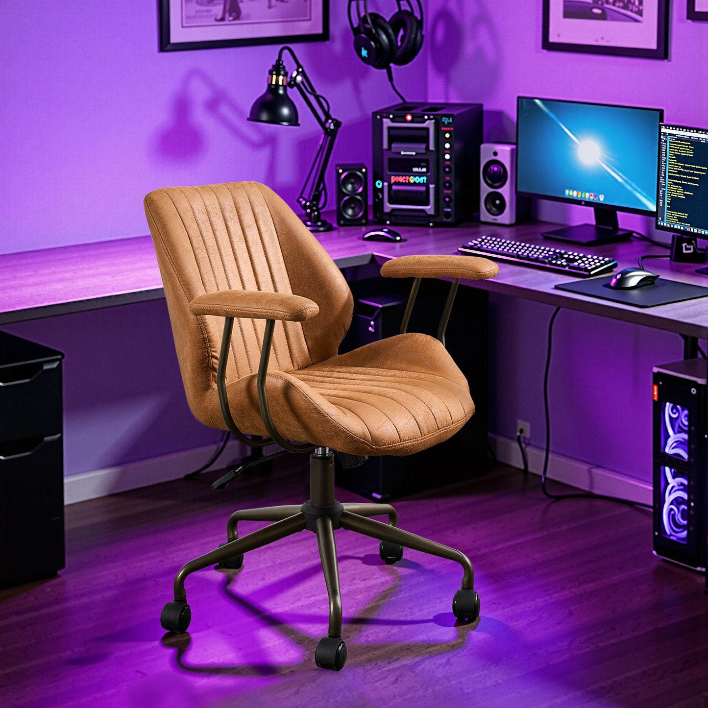 Toject Ergonomic Office Chair, High Back Office Task Chair, Executive Office Chair, Suede Leather