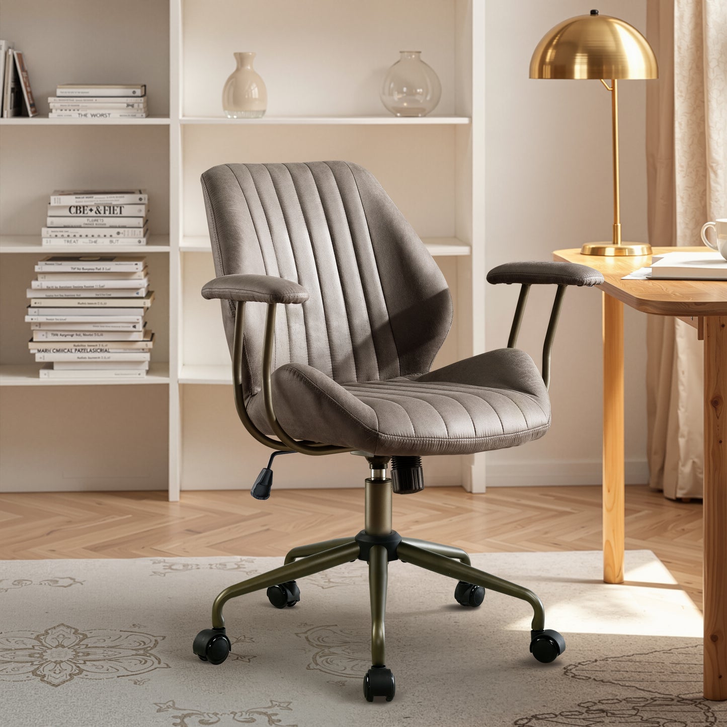 Toject Ergonomic Office Chair, High Back Big Comfy Home Office Chair with Lumbar Support, Mid-Century Modern Computer Executive Office Chair