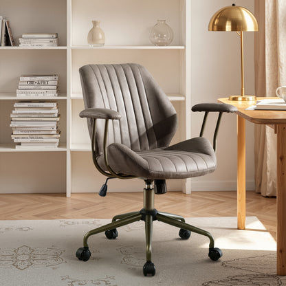 Toject Ergonomic Office Chair, High Back Big Comfy Home Office Chair with Lumbar Support, Mid-Century Modern Computer Executive Office Chair