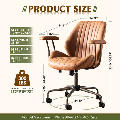 Toject Ergonomic Office Chair, High Back Office Task Chair, Executive Office Chair, Suede Leather