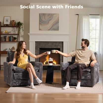 Toject Modular Sectional Sofa, Cloud Couch with Swivel Chairs for Living Room