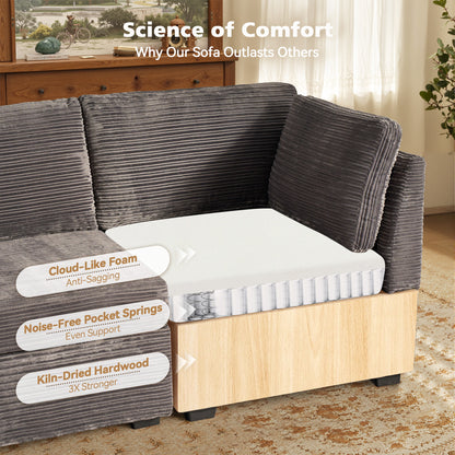 Toject Modular Sectional Sofa, Cloud Couch with Swivel Chairs for Living Room