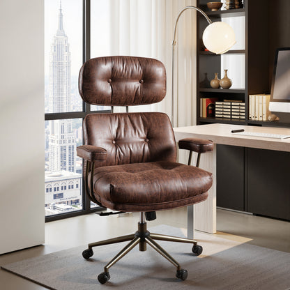 Toject Ergonomic Office Chair, High Back Office Task Chair, Executive Office Chair, Suede Leather