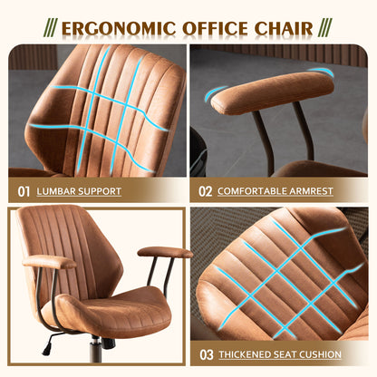 Toject Ergonomic Office Chair, High Back Office Task Chair, Executive Office Chair, Suede Leather