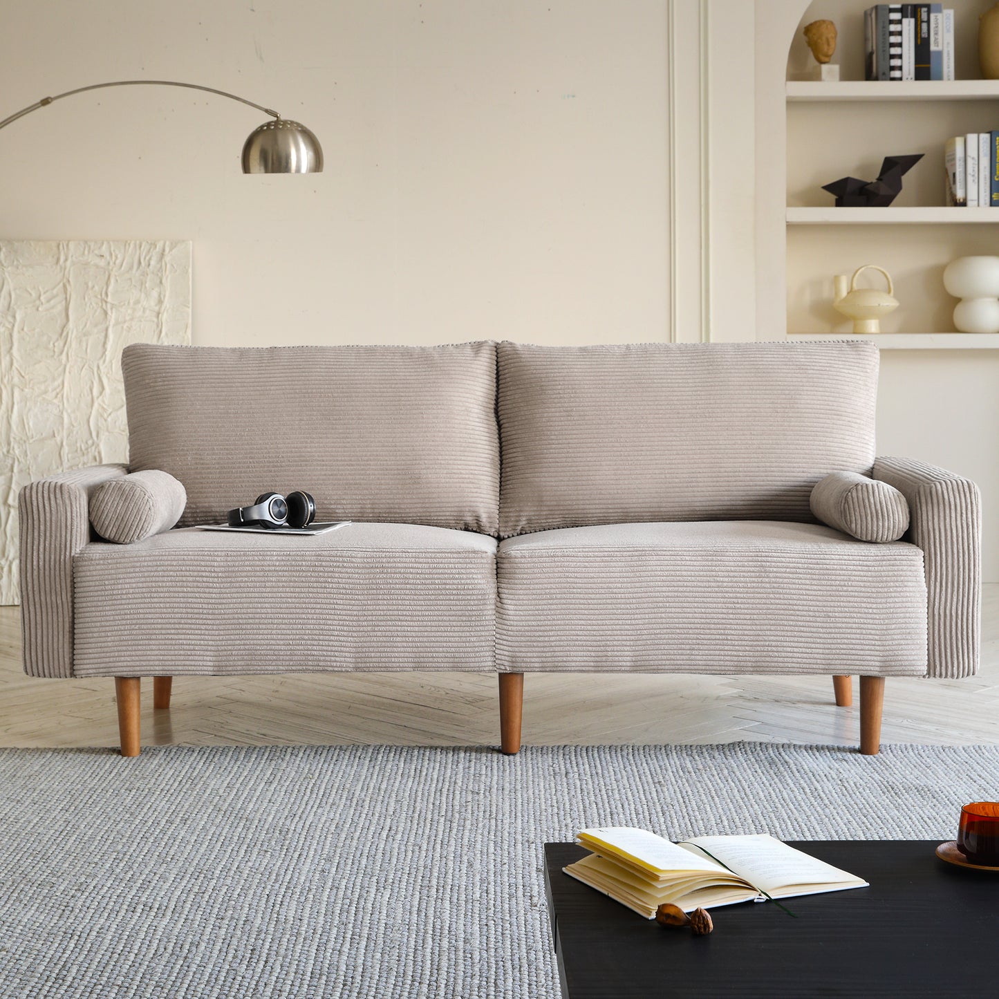 Toject Velvet Sofa，Modern Couches for Living Room，New Material Fabric Easy to Install Sofa Furniture for Small Speace