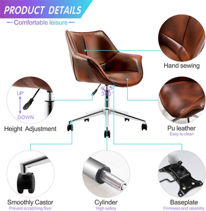 Toject Office Chair,Leather Computer Chair for Home Office Conference