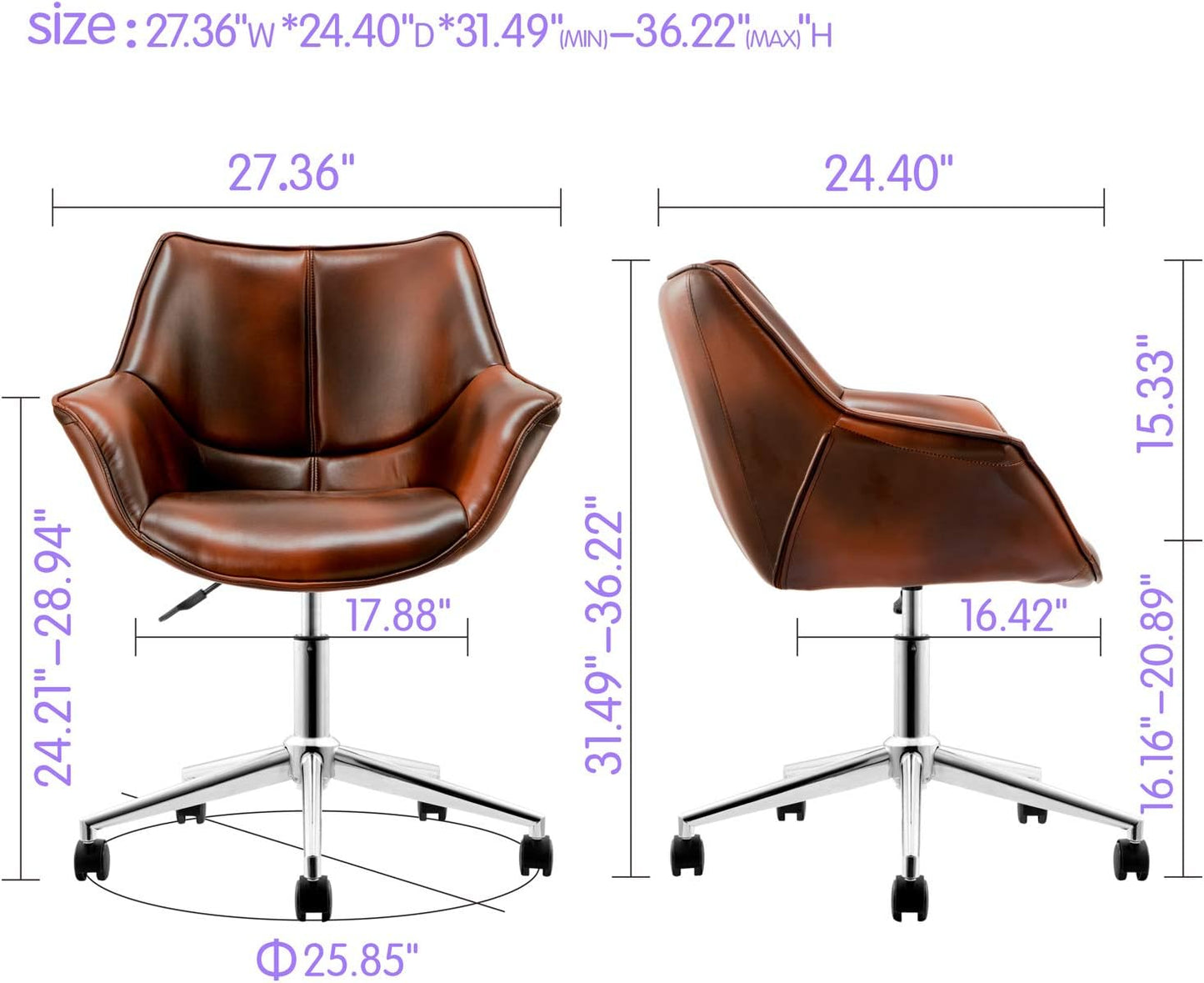 Toject Office Chair,Leather Computer Chair for Home Office Conference