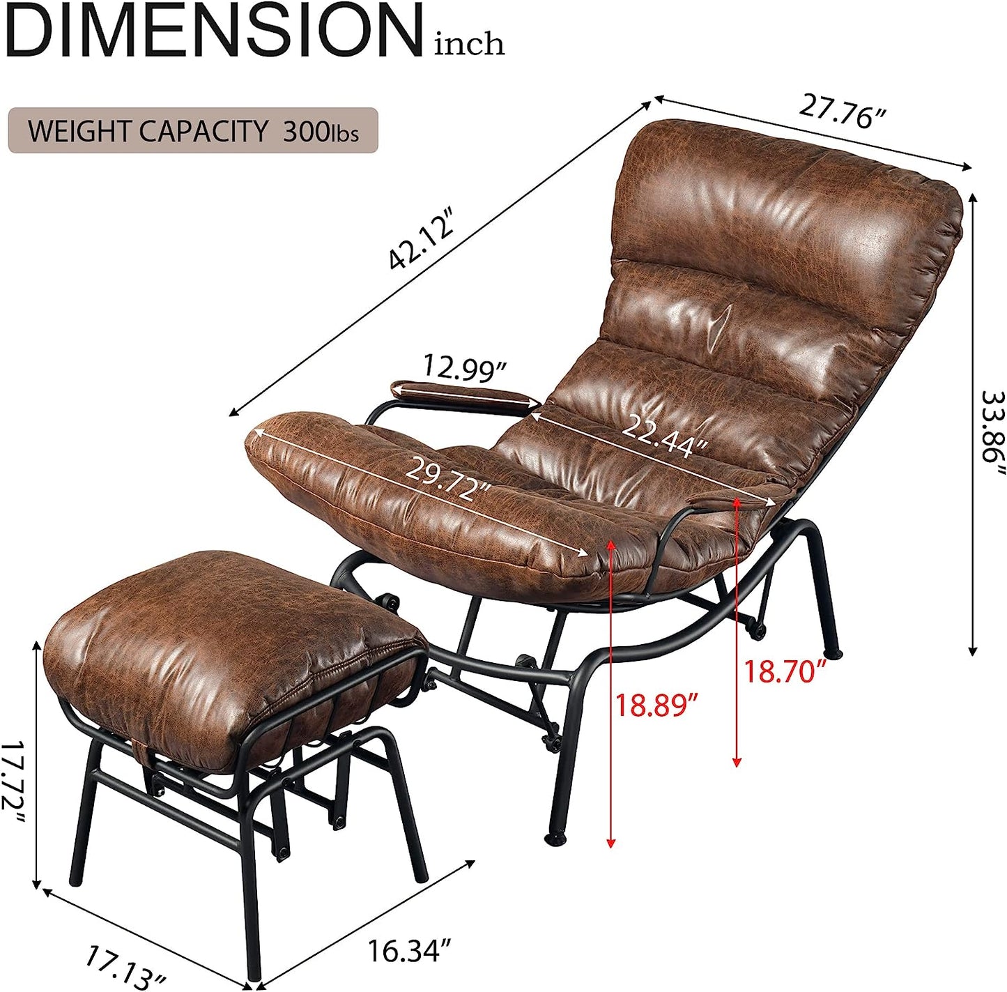 Toject Living Room Accent Chair with Ottoman,Modern Rocking Chair,Armchair for home office study small spaces