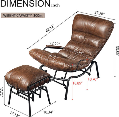 Toject Living Room Accent Chair with Ottoman,Modern Rocking Chair,Armchair for home office study small spaces