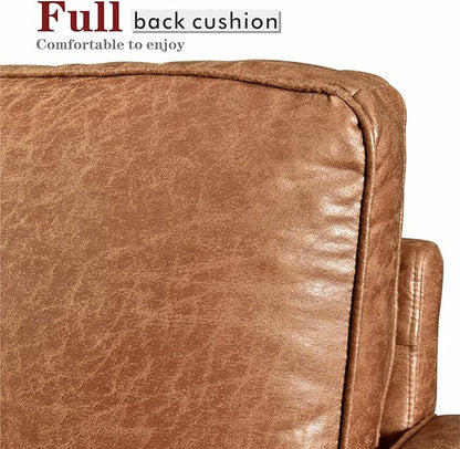 Toject  70" Loveseatwith Armrests and Comfy Cushion for Living Room, Apartment and Small Space, Suede Fabric, Brown