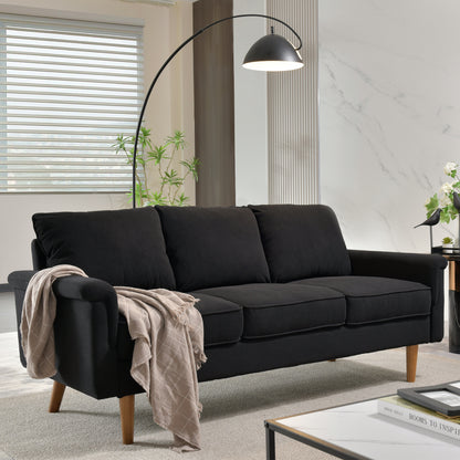 Toject 72" Three-Seat Sofa, Nordic Style Living Room Sofa, Pit Stripe Fabric, Cat-Scratch-Proof And Easy To Install Sofa For Different House Types