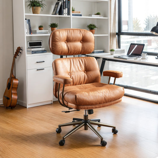 Toject Ergonomic Office Chair, High Back Big Comfy Home Office Chair with Lumbar Support, Mid-Century Modern Computer Executive Office Chair