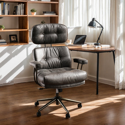 Toject Ergonomic Office Chair, High Back Big Comfy Home Office Chair with Lumbar Support, Mid-Century Modern Computer Executive Office Chair