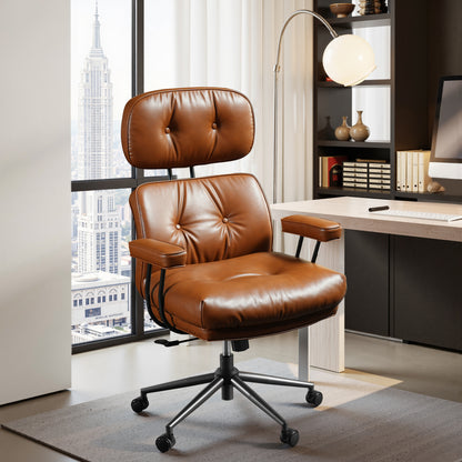 Toject Ergonomic Office Chair, High Back Office Task Chair, Executive Office Chair, Suede Leather