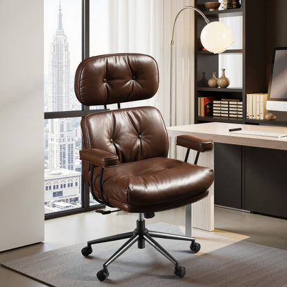 Toject Ergonomic Office Chair, High Back Office Task Chair, Executive Office Chair, Suede Leather