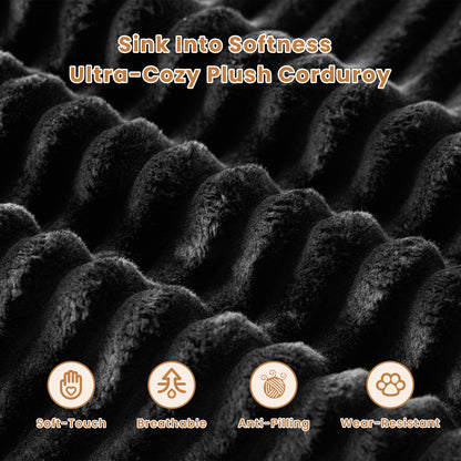 Toject 135" Modular Sectional Sofa, Cloud Modern Sleeper Couch with Chaise Lounge, No Assembly Required, U-shaped Plush Corduroy Sofa Couch for Living Room