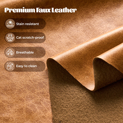Toject Giant Bean Bag Chair, Faux Leather Memory Foam Floor Sofa for Adults, Ergonomic Back Support, No Assembly Needed, Lightweight Lounger for Living Room Bedroom Dorm Office, Black