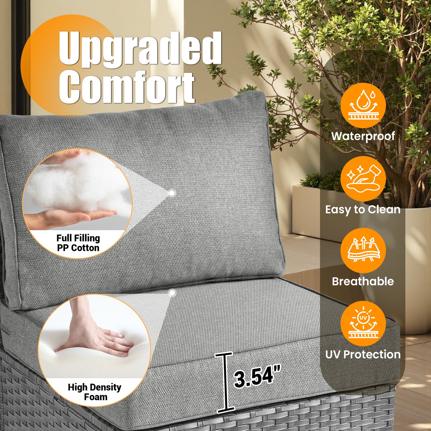 Toject 11 Pcs Paito Furniture Set, Outdoor Furniture Set with Swivel Chairs and Fire Pit