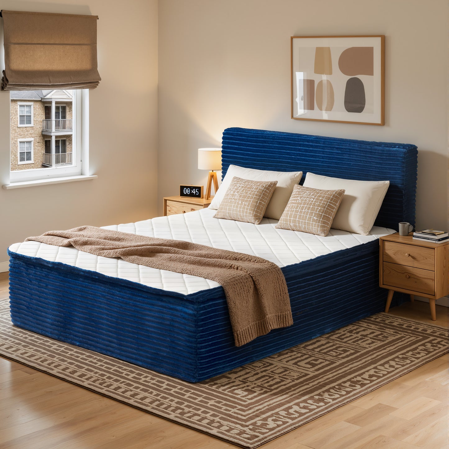 Toject Queen Size Memory Foam Mattress, Soft Bed with Matching Headboard, Medium Firm Mattress in a Box, No Assembly Required and Bed Frame Needed, Support for Modern Bedrooms, Apartment, Gray