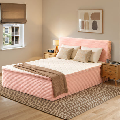 Toject Queen Size Memory Foam Mattress, Soft Bed with Matching Headboard, Medium Firm Mattress in a Box, No Assembly Required and Bed Frame Needed, Support for Modern Bedrooms, Apartment, Gray