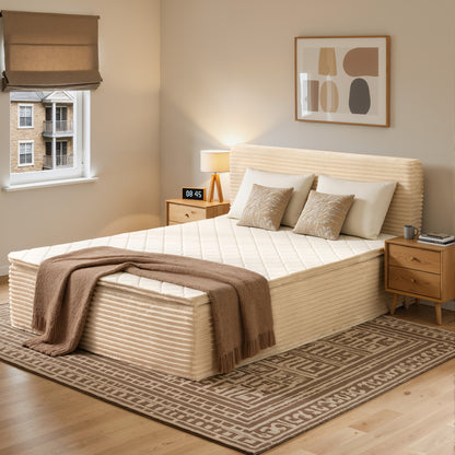 Toject Queen Size Memory Foam Mattress, Soft Bed with Matching Headboard, Medium Firm Mattress in a Box, No Assembly Required and Bed Frame Needed, Support for Modern Bedrooms, Apartment, Gray