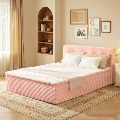 Toject Queen Size Memory Foam Mattress, Soft Bed with Matching Headboard, Medium Firm Mattress in a Box, No Assembly Required and Bed Frame Needed, Support for Modern Bedrooms, Apartment, Gray