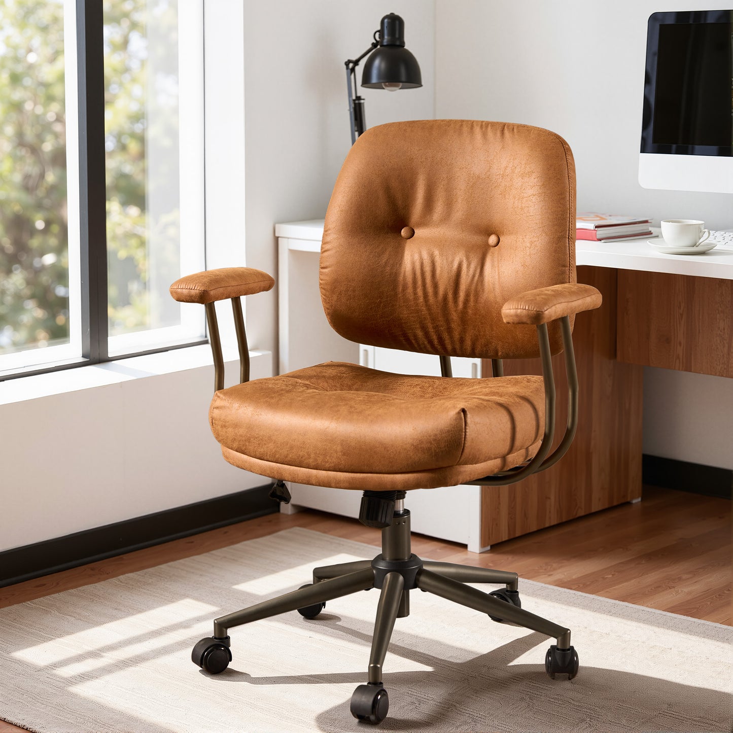 Toject Ergonomic Office Chair, High Back Office Task Chair, Executive Office Chair, Suede Leather
