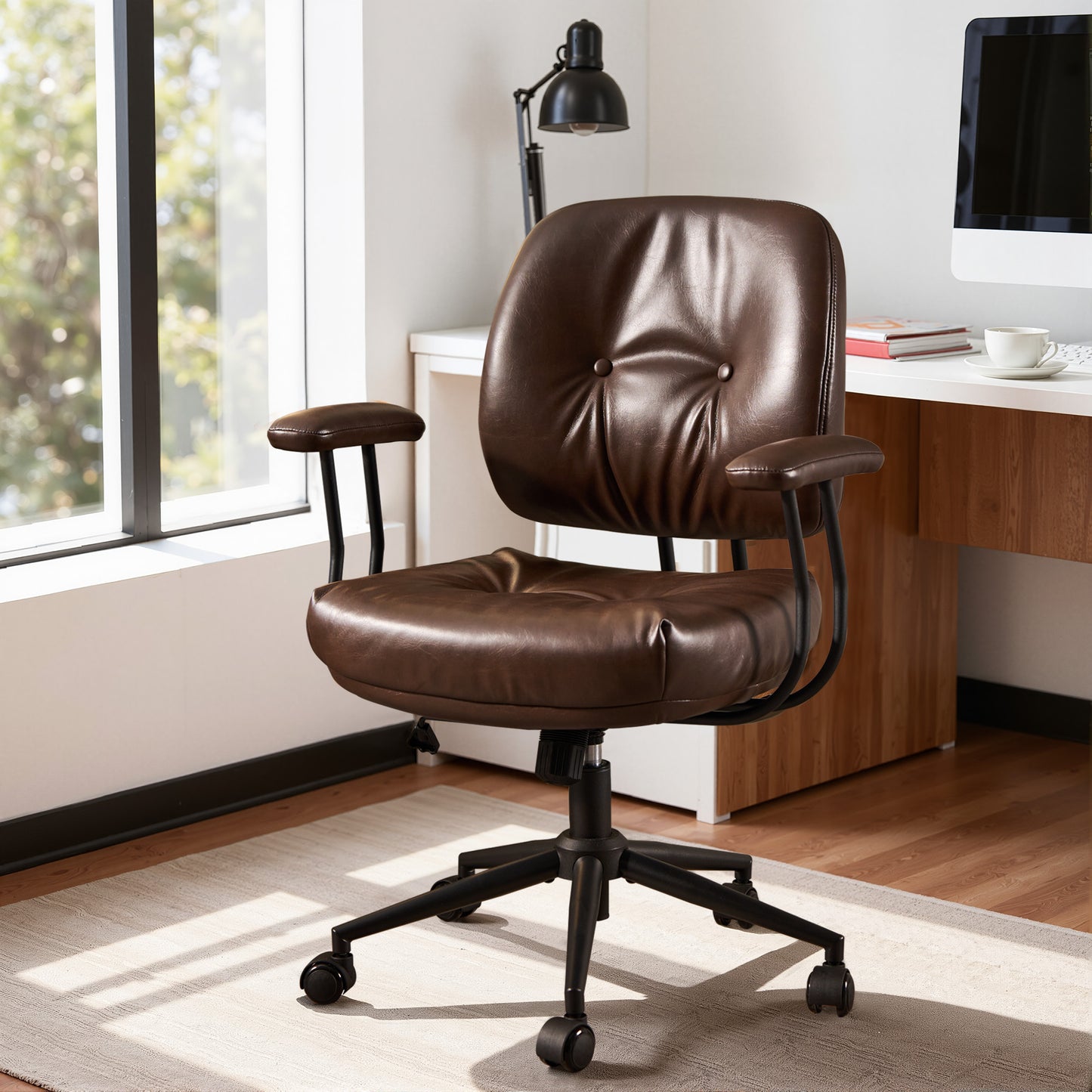 Toject Ergonomic Office Chair, High Back Office Task Chair, Executive Office Chair, Suede Leather