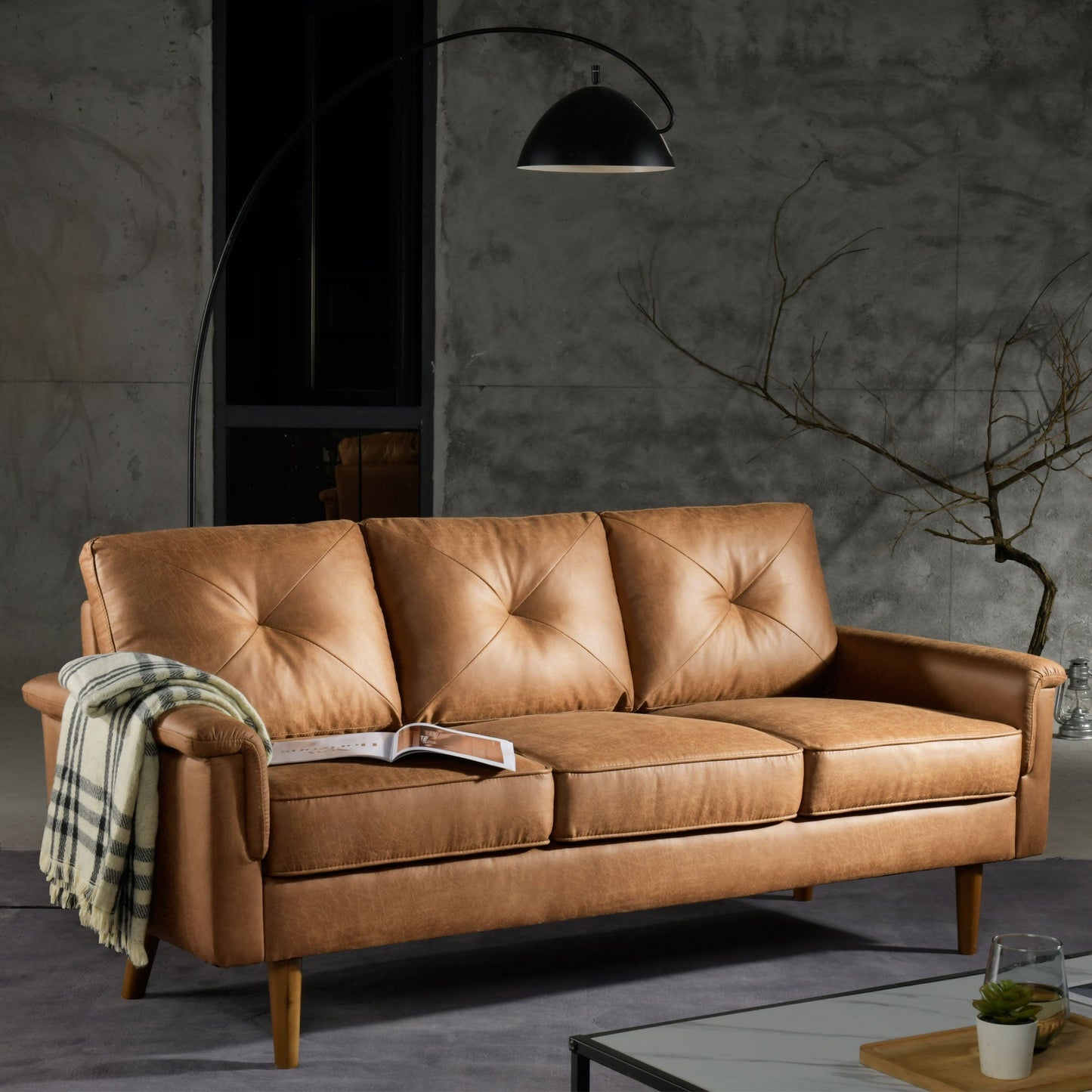 Toject 72"Hot Stamping, Living Room Sofa,  Easy To Install Sofa For Different House Types