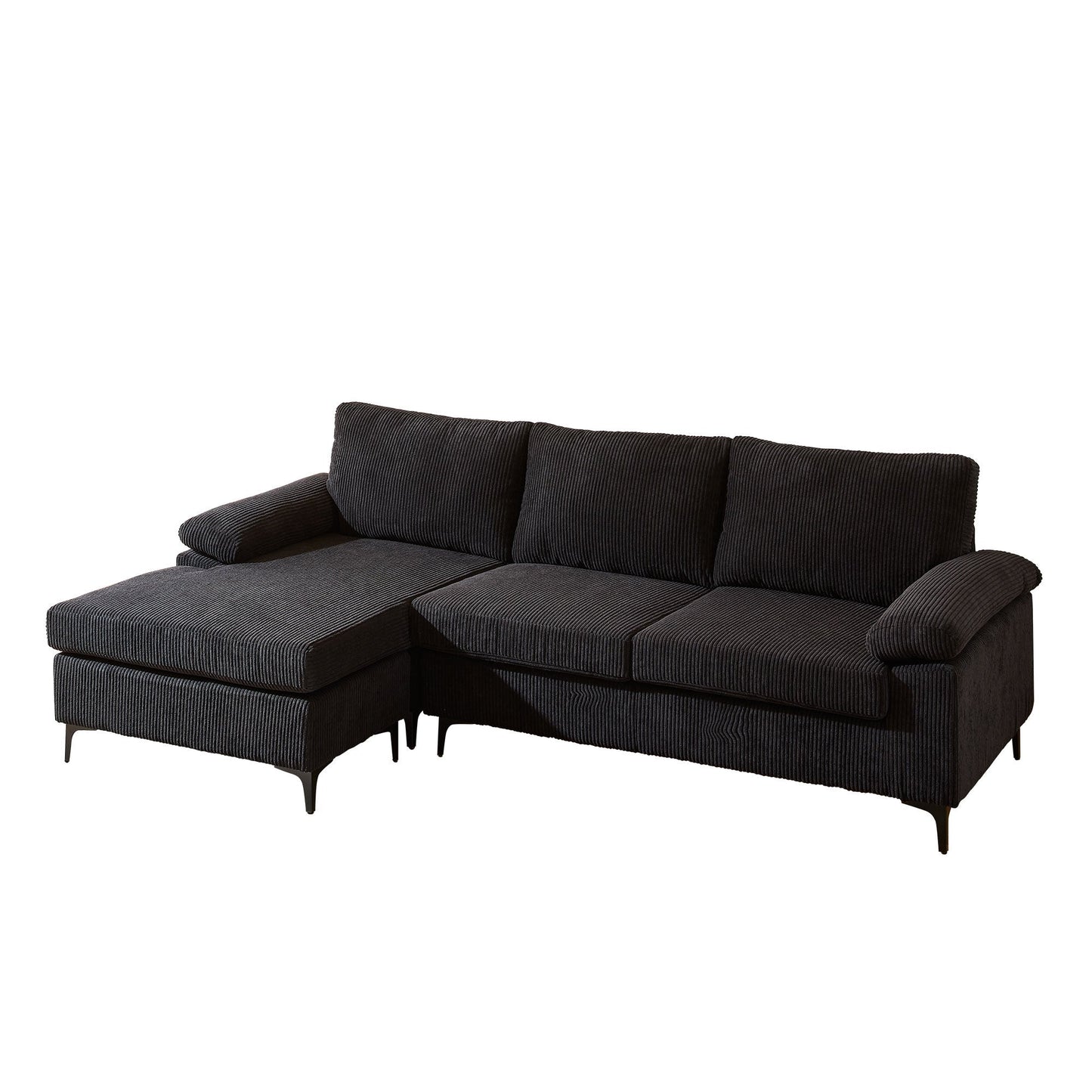 Toject Living Room Sofa Reversible Chaise 100" Wide with Ottoman