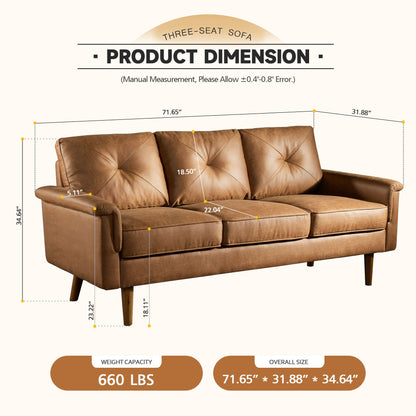 Toject 72"Hot Stamping, Living Room Sofa,  Easy To Install Sofa For Different House Types