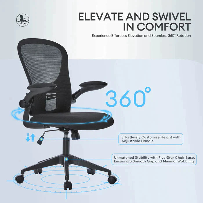 Toject  Ergonomic Office Chair, Mesh Desk Chair With Silent Wheels, Smooth&Durable Gaming Chair For Home,Living Room