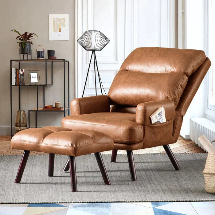 Toject Living Room Accent Chair with Ottoman, multi angle adjustment